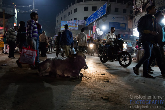 Varanasi Street at Night